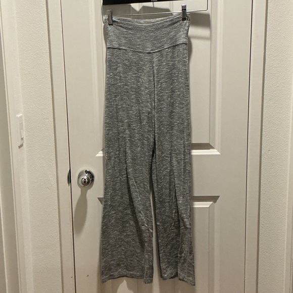 La Blanca Heather Gray Knit Wide Leg Lounge Pants EUC